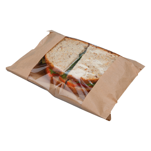 Brown Compostable Sandwich Bag (04bagcpl) W/Window