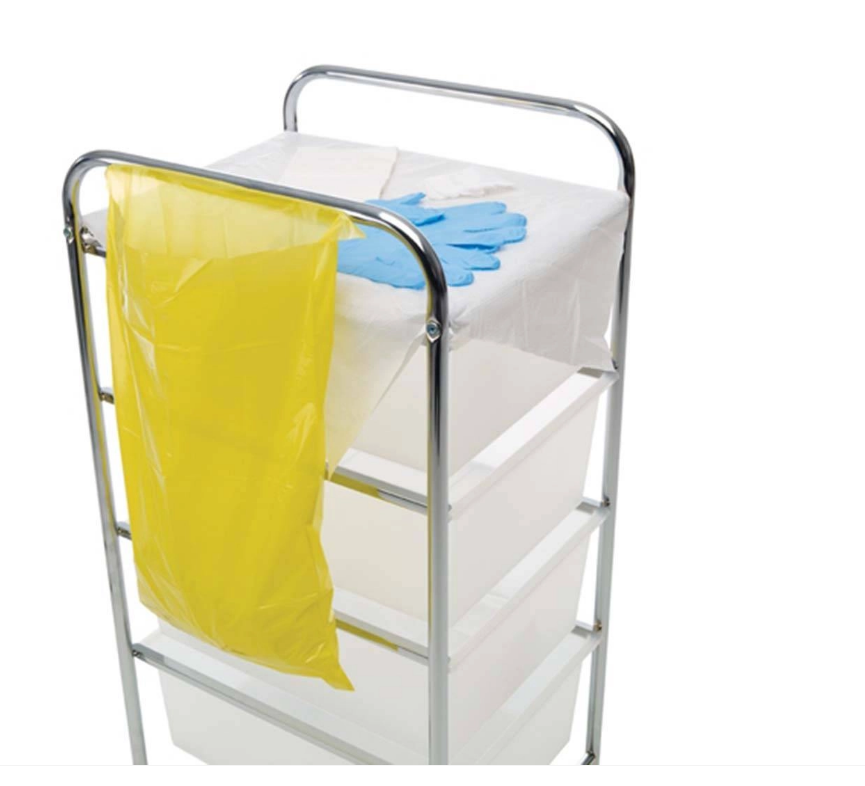 Bedside Locker Waste Bags Yellow (with ad strip) 27x46cm