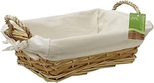 Rectangular Willow Wicker Lined Bread Basket