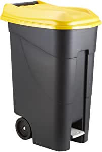 Pedal Bin 80 Litre Black and Yellow
