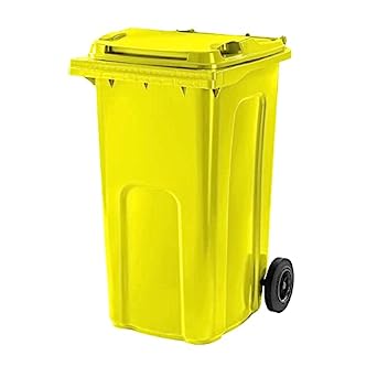 Yellow Chemical Waste Wheelie Bin Large 240 Litre