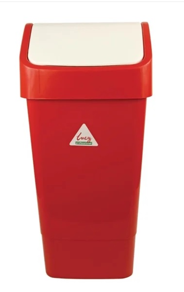 Swing Bin Red with White Lid (50ltr)(L3003291)