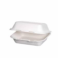 Bagasse Hinged Lunch Box 9x6 (91018)