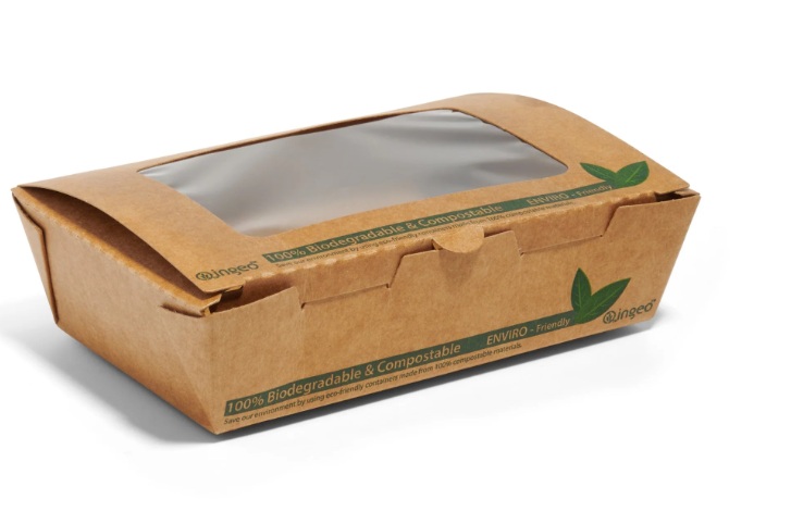 500ml PLA Tuck Top Kraft Window Salad Boxes