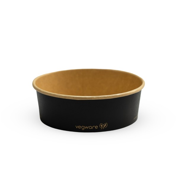 16oz Round black paper food container