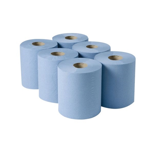 Blue 3ply Embossed Centrefeed Roll (130mx165m)