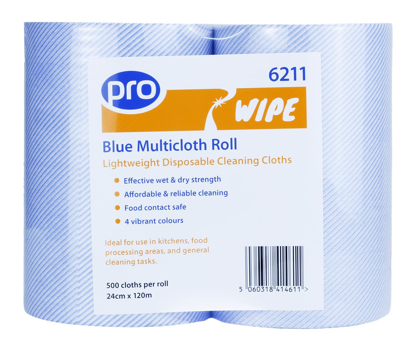 Cloths On A Roll (Blue) 2 rolls 500 sheet