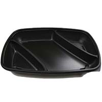 Container 3 Compartment BLACK Microwavable