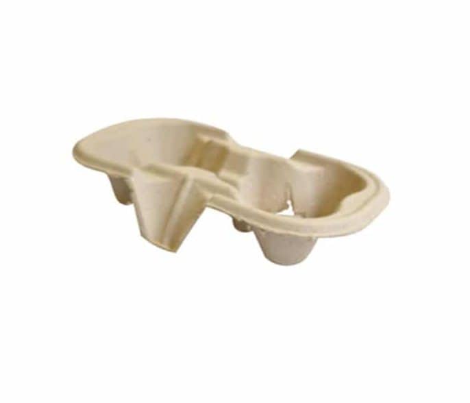 Compostable 2 Cup Carrier (PCCH2CCLAB)