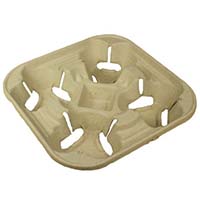 Compostable 4 Cup Carrier (444BHB100CL) X 260