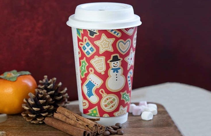 16oz Double Wall Christmas Cup Red