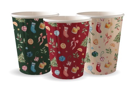 Home Compostable Christmas 8oz Cup D.Wall