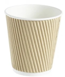 10oz Squat Kraft Ripple Wall Hot Cup