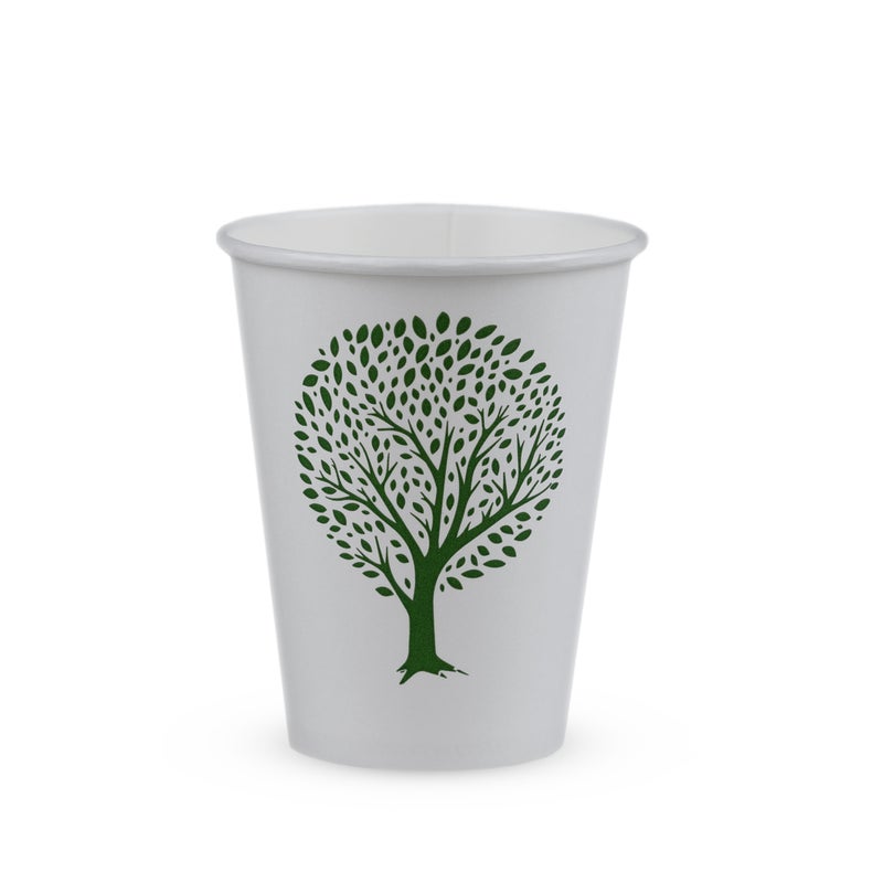 8oz White Hot Cup 79-Series Green Tree