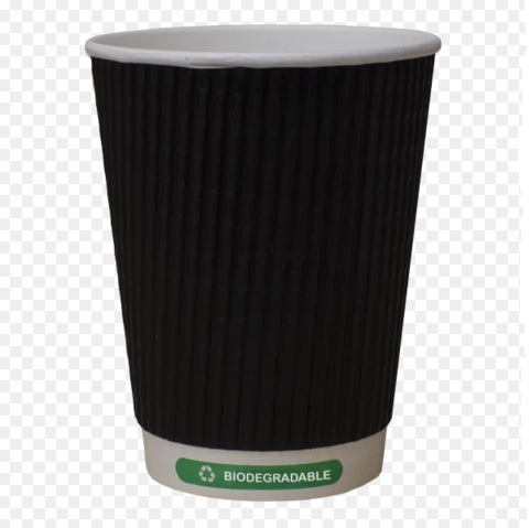 Bio 12oz Black Round Ripple Cup (44VSBLTWBIO12)