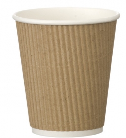 Sustainable 12oz Kraft Round Ripple Cup