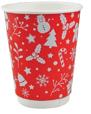 12oz Red Christmas Double Wall Cups