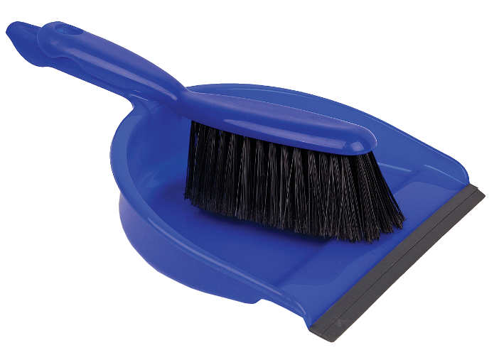 Open Dustpan & Brush Stiff Blue (102942)