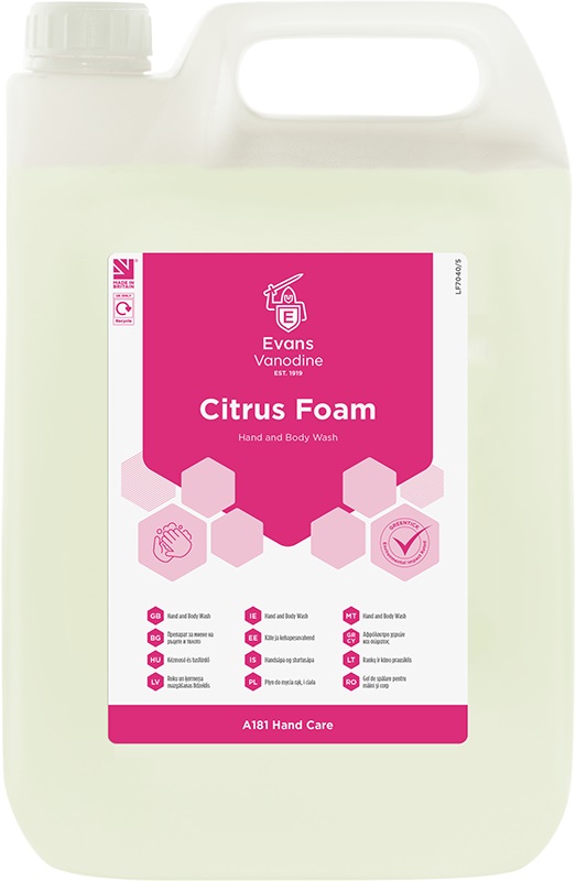 Evans Citrus Foam Soap (5lt)