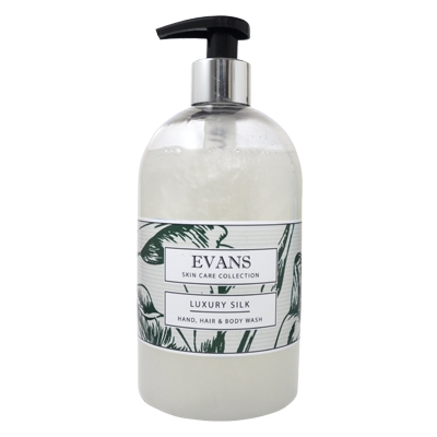 Evans Luxury White Silk Hand Soap Pump (6 x 500mls)
