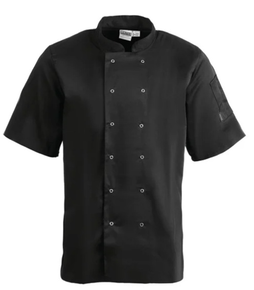 Whites Vegas Unisex Chefs Jacket Short Sleeve Black XL