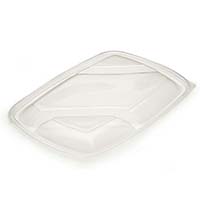 Lid for 3 Compartment Black Microwavable Container