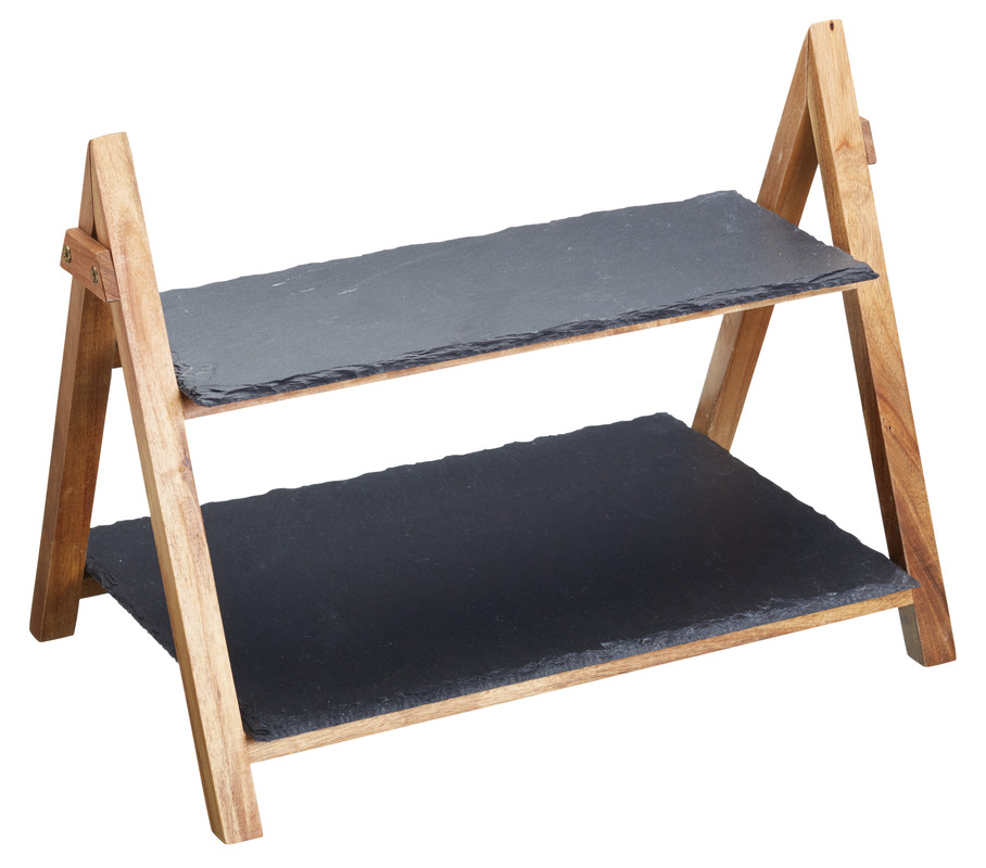 2 Tier Slate Serving Stand