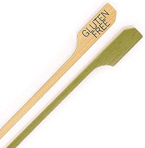 Skewer Bamboo Paddle Pick & Gluten Free Label (3.5'')