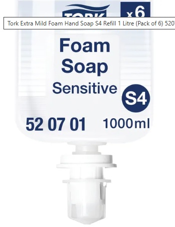 Tork Sensitive Foam Soap 1000ml x 6 (520701)
