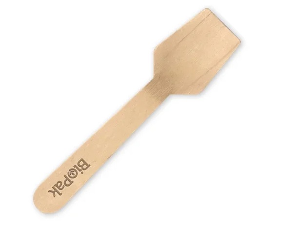 Wooden Ice Cream Spoon 9.5cm (HY-10ICE-COATED-UK)