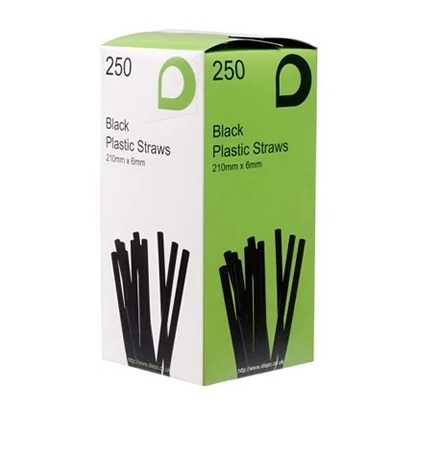 Black Flexi Straw 6mm (84001) Ind.Box