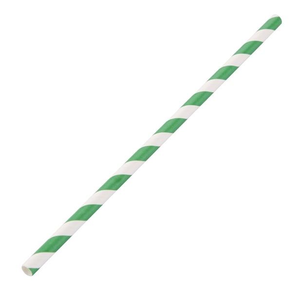 Straw Striped Paper (Green & White) (5000)