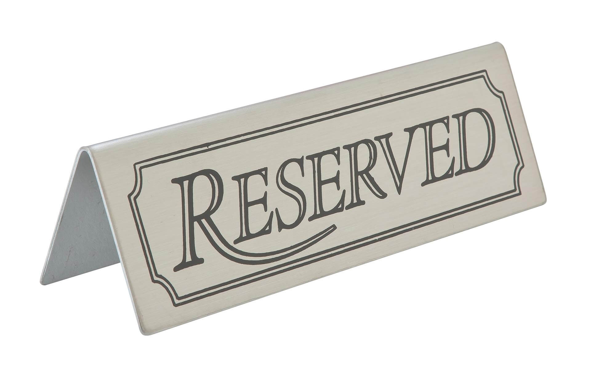 Table Sign Reserved Stainless Steel (3454)