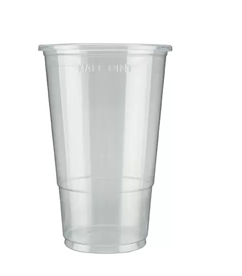 Half-Pint Glass CE Marked to Brim rPP Clear
