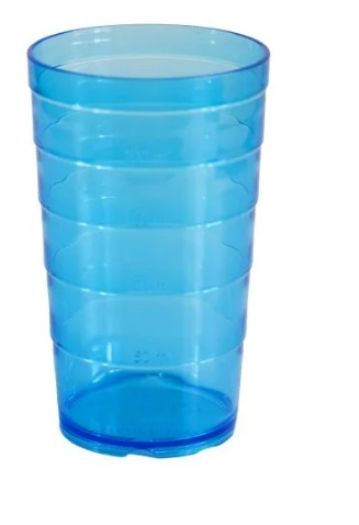 Graduated Ribbed Tumbler Clear Polycarb 280ml