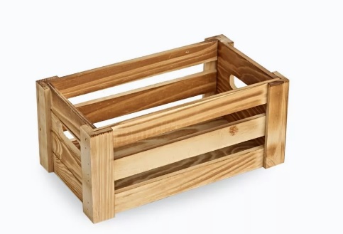 Small Wooden Crate - Burnt Finish