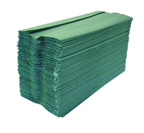 Handtowel Green C Fold 1ply (2800) CAS0610